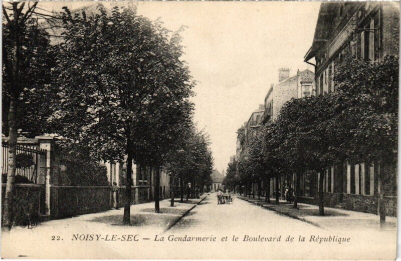 Carte postale ancienne Noisy le Sec La Grandemerie et le Boulevard de la Republique à Noisy-le-Sec