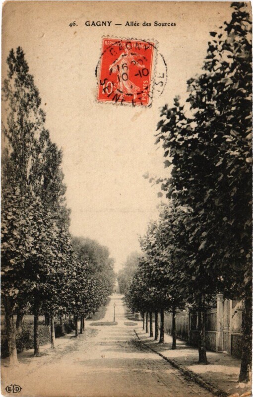 Carte postale ancienne Gagny Allee des Sources à Gagny