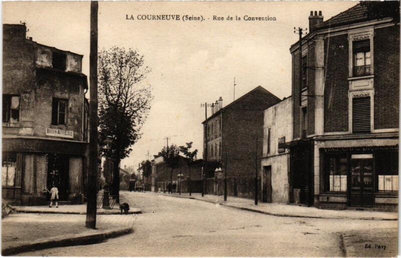 Carte postale ancienne La Courneuve Rue de la Convention à La Courneuve