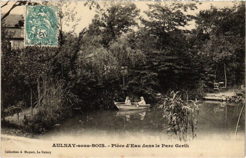 Carte postale ancienne Aulnay Piece d'Eau dans le Parc Gerth
