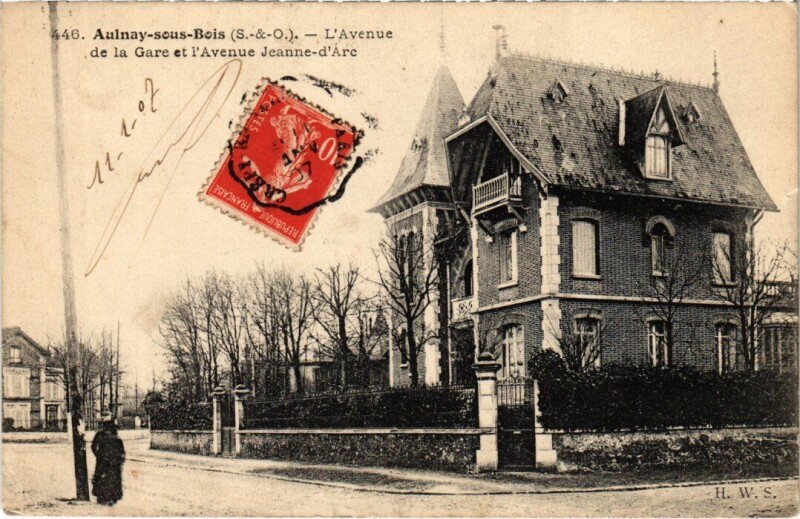 Carte postale ancienne Aulnay Avenue de la Gare