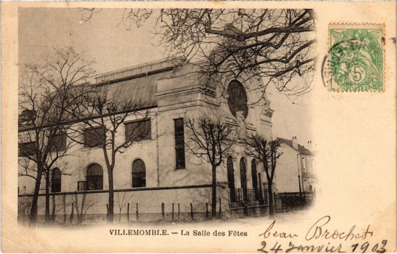 Carte postale ancienne Villemomble Salle des Fetes à Villemomble
