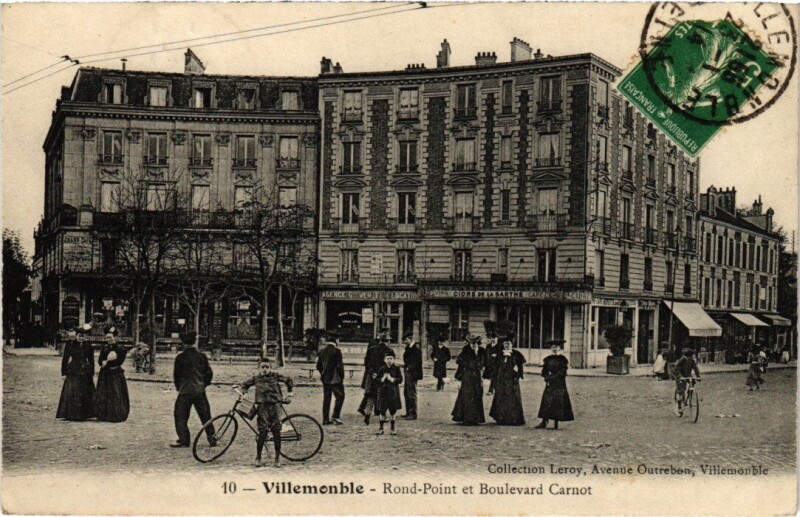 Carte postale ancienne Villemomble Rond Point et Boulevard Carnot à Villemomble