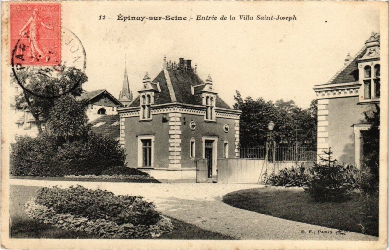Carte postale ancienne Epinay Entree de la Villa Saint-Joseph