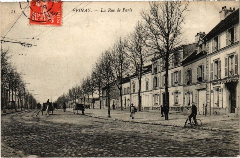 Carte postale ancienne Epinay Rue de Paris