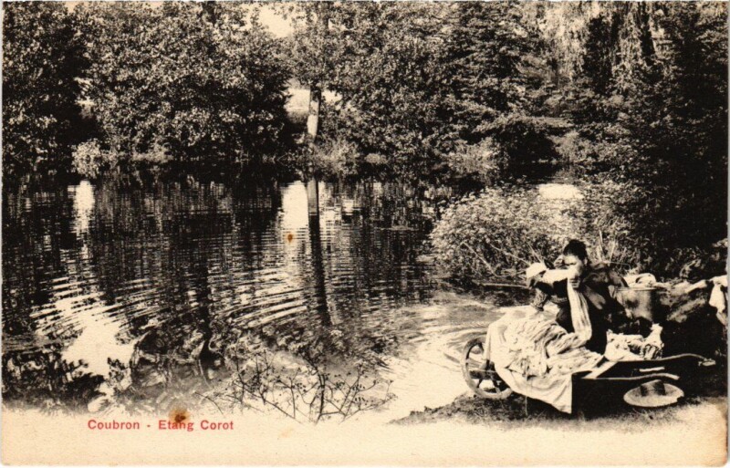 Carte postale ancienne Coubron Etang Corot à Coubron