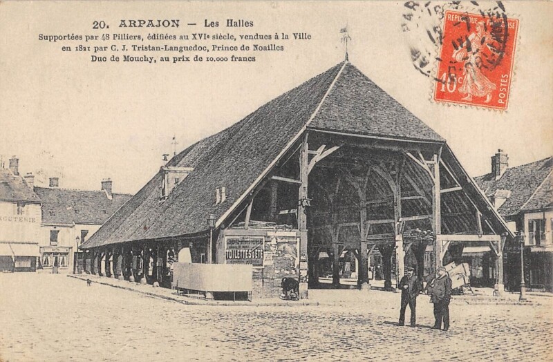 Carte postale ancienne Arpajon - Les Halles à Arpajon