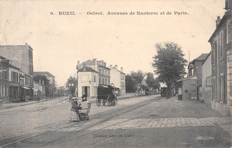 Carte postale ancienne Rueil - Octroi - Avenues De Nanterre Et De Paris à Nanterre