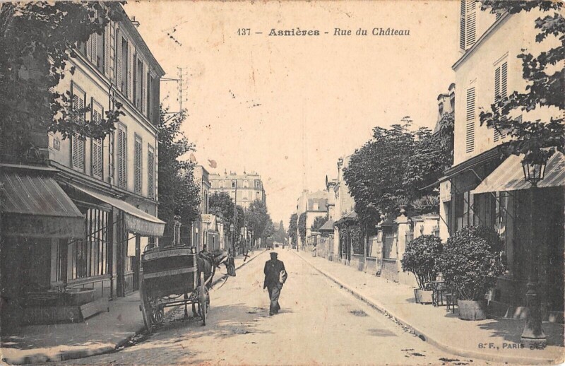 Carte postale ancienne Asnieres - Rue Du Chateau