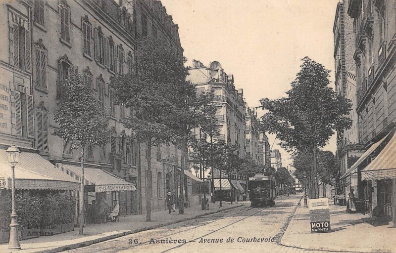 Carte postale ancienne Asnieres - Avenue De Courbevoie à Courbevoie