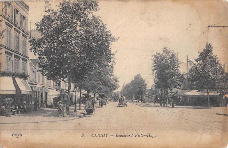 Carte postale ancienne Boulevard Victor-Hugo à Clichy