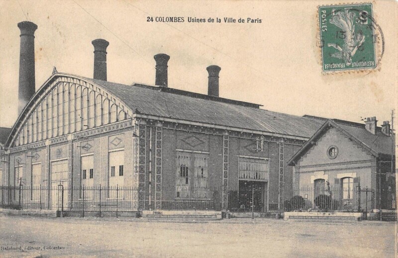 Carte postale ancienne Colombes - Usines De La Ville De Paris à Colombes