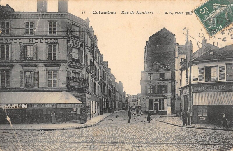 Carte postale ancienne Colombes - Rue De Nanterre à Colombes