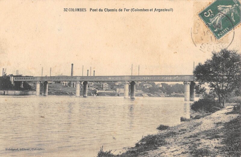 Carte postale ancienne Colombes - Pont Du Chemin De Fer à Colombes