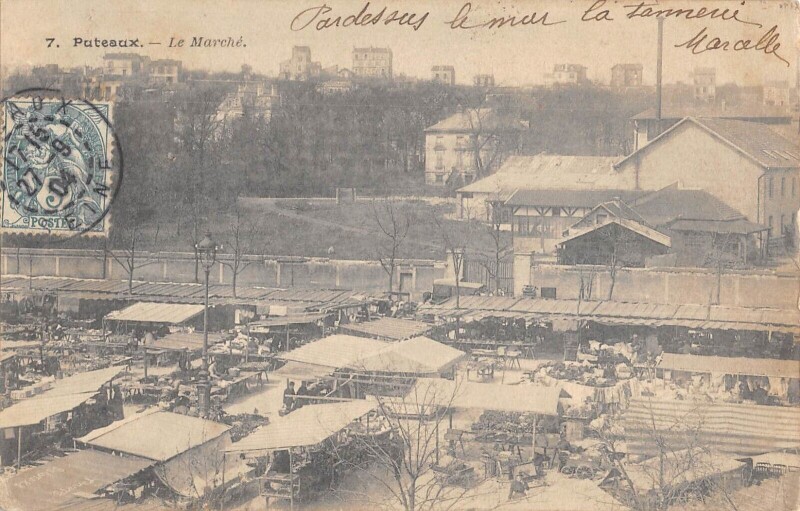 Carte postale ancienne Puteaux - Le Marche à Puteaux