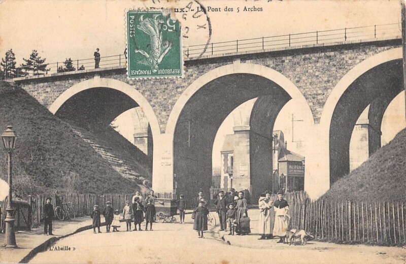 Carte postale ancienne Puteaux - Pont Des 5 Arches à Puteaux