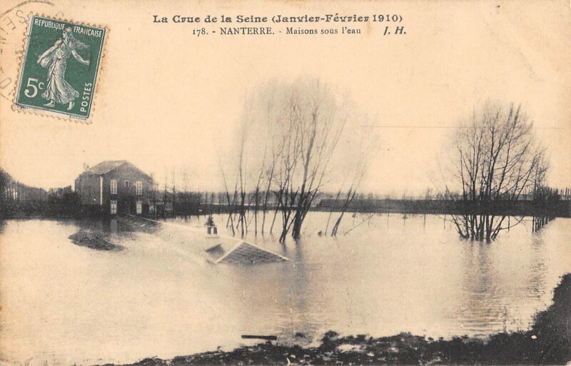 Carte postale ancienne Nanterre - Maisons Sous L'Eau à Nanterre