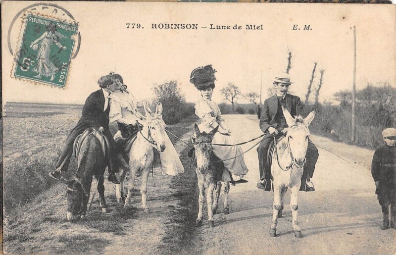 Carte postale ancienne Robinson - Lune De Miel