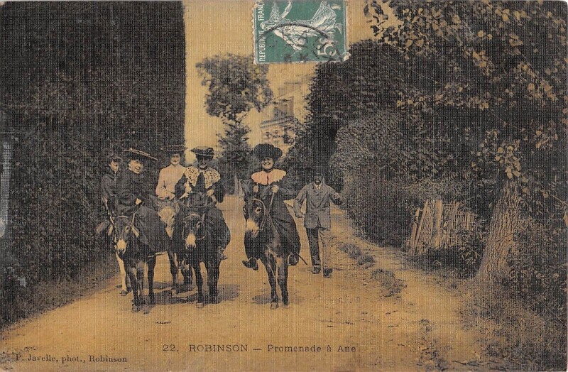 Carte postale ancienne Robinson - Promenade A Ane