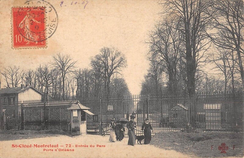 Carte postale ancienne Saint Cloud Montretout - Entree Du Parc - Porte D'Orleans à Saint-Cloud