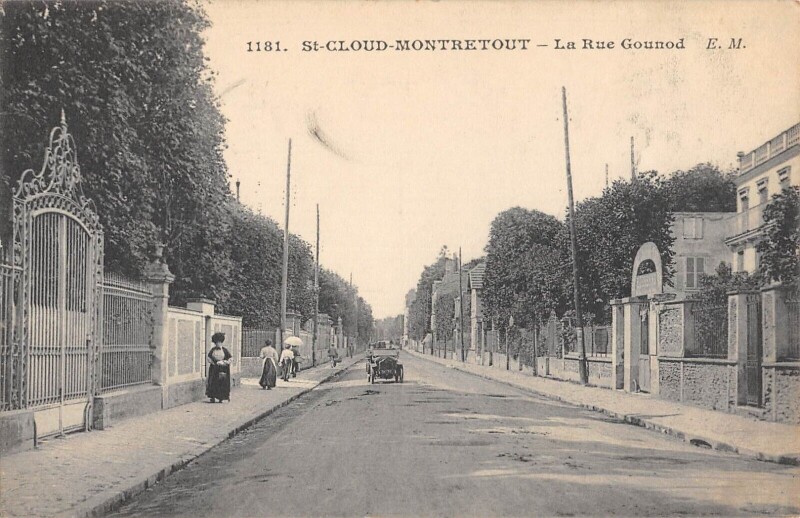 Carte postale ancienne Saint Cloud Montretout - La Rue Gounod à Saint-Cloud