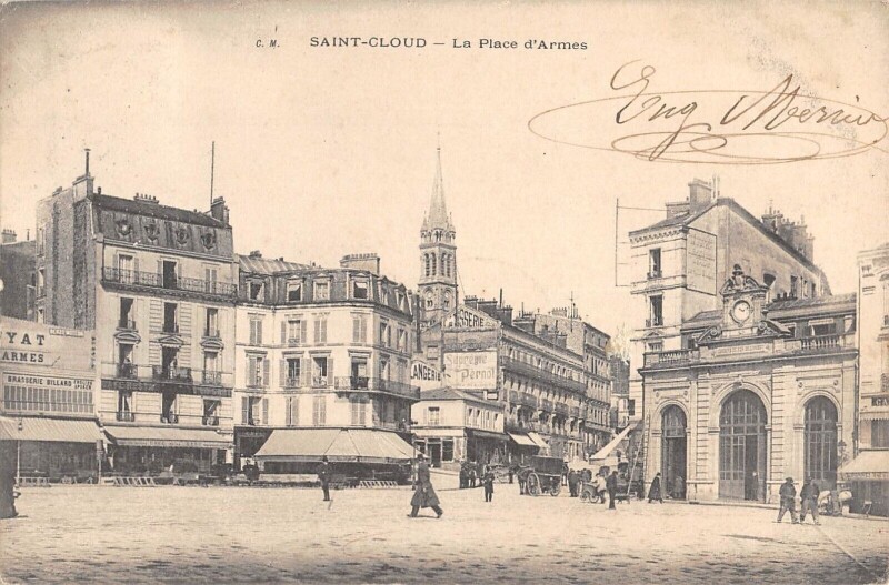 Carte postale ancienne Saint Cloud - Place D'Armes à Saint-Cloud