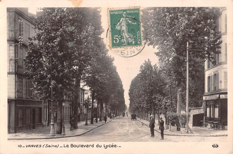 Carte postale ancienne Vanves / Boulevard Du Lycee à Vanves