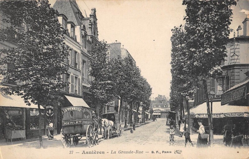 Carte postale ancienne Asnieres - Grande Rue
