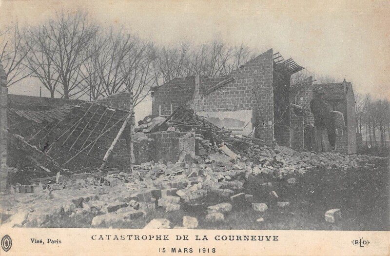 Carte postale ancienne Catastrophe De La Courneuve 1918 à La Courneuve