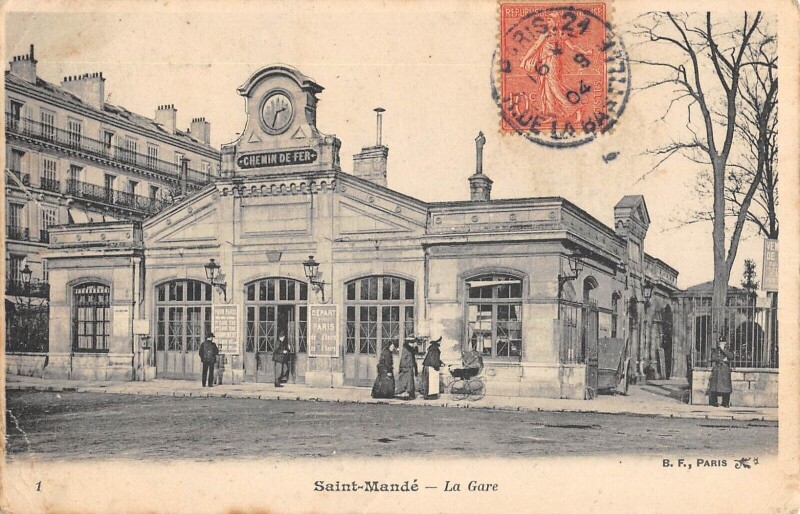 Carte postale ancienne Saint Mande / La Gare