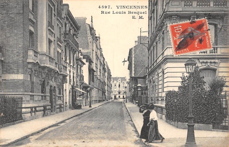 Carte postale ancienne Vincennes - Rue Louis Besquel à Vincennes