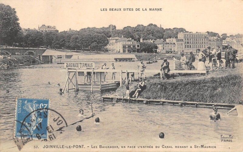 Carte postale ancienne Joinville Le Pont - Les Baignades à Joinville-le-Pont