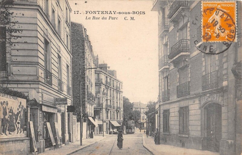 Carte postale ancienne Fontenay Sous Bois - La Rue Du Parc à Fontenay-sous-Bois