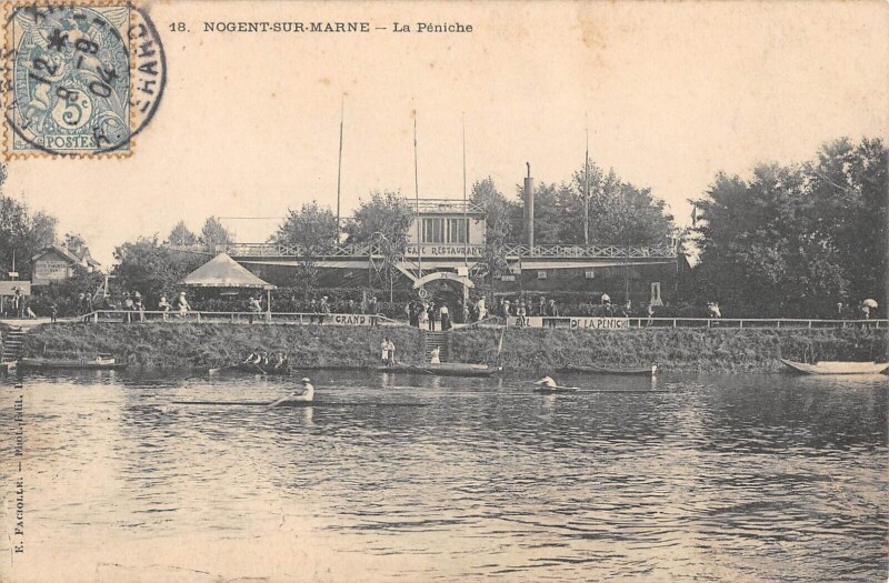 Carte postale ancienne Nogent Sur Marne - La Peniche à Nogent-sur-Marne