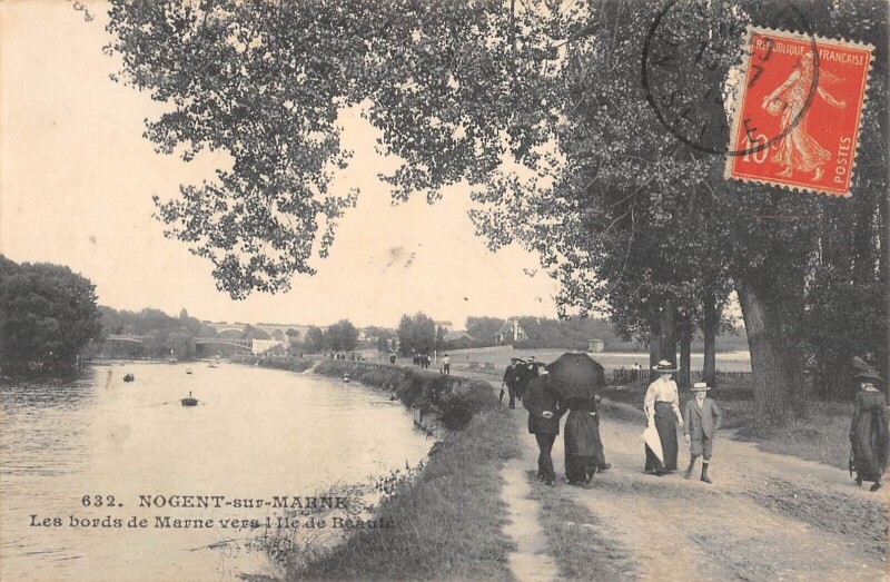 Carte postale ancienne Nogent Sur Marne - Les Bords De La Marne Vers L'Ile De Beaute à Nogent-sur-Marne