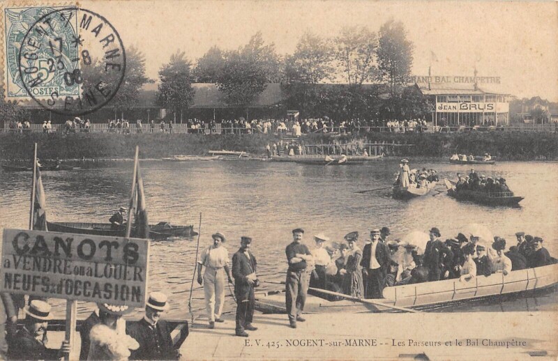 Carte postale ancienne Nogent Sur Marne - Les Passeurs Et Le Bal Champetre à Nogent-sur-Marne