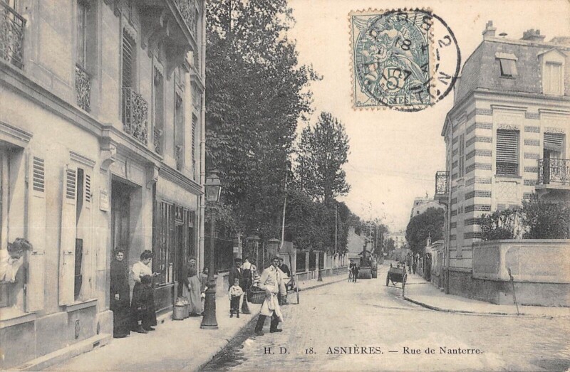 Carte postale ancienne Asnieres - Rue De Nanterre à Nanterre