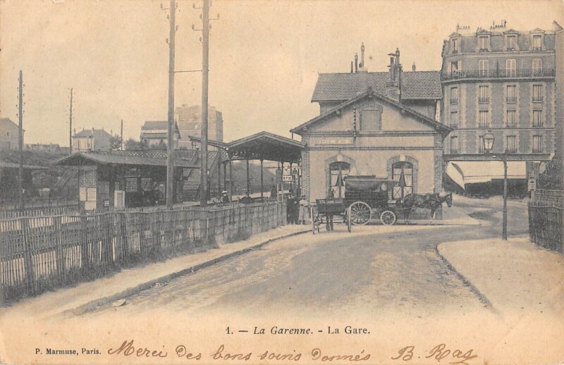 Carte postale ancienne La Garenne - La Gare
