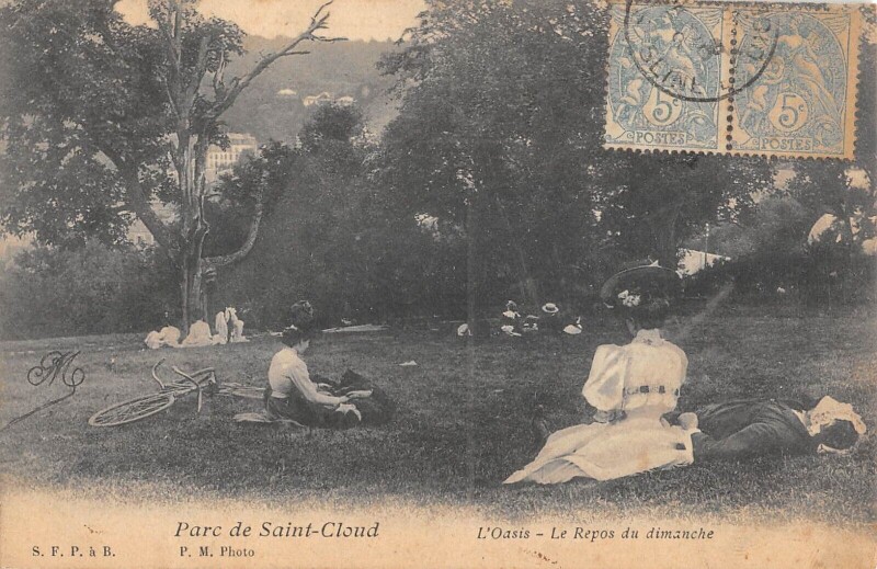 Carte postale ancienne Parc De Saint Cloud / L'Oasis / Le Repos Du Dimanche à Saint-Cloud