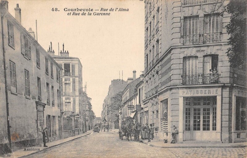 Carte postale ancienne Courbevoie - Rue De L'Alma Et Rue De La Garenne à Courbevoie