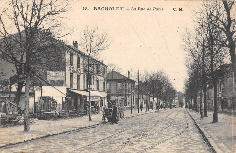 Carte postale ancienne Bagnolet - La Rue De Paris à Bagnolet
