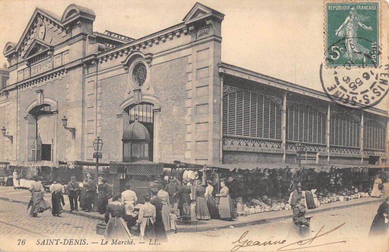 Carte postale ancienne Saint Denis - Le Marche à Saint-Denis