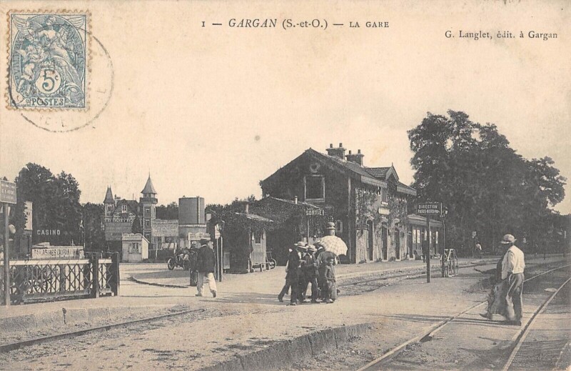 Carte postale ancienne Gargan - La Gare