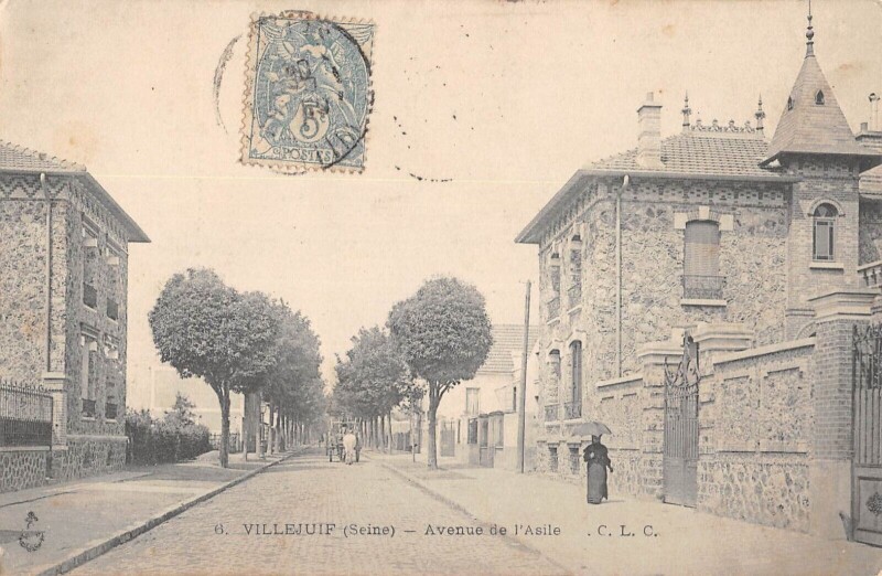 Carte postale ancienne Villejuif - Avenue De L'Asile à Villejuif