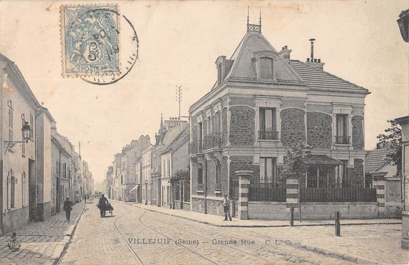 Carte postale ancienne Villejuif - Grande Rue à Villejuif