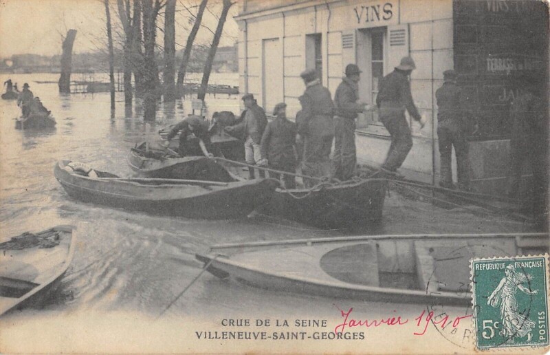 Carte postale ancienne Villeneuve Saint Georges - Crue De La Seine à Villeneuve-Saint-Georges