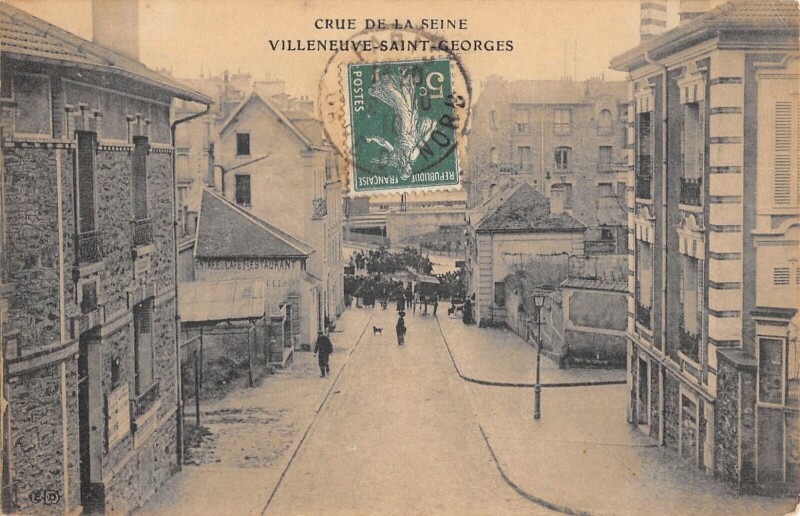 Carte postale ancienne Villeneuve Saint Georges - Crue De La Seine à Villeneuve-Saint-Georges