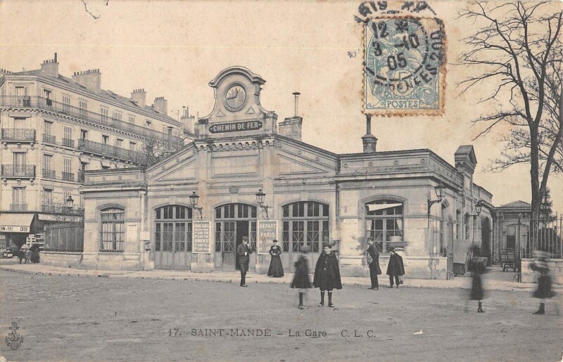Carte postale ancienne Saint Mande / La Gare