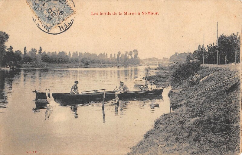 Carte postale ancienne Les Bords De La Marne A Saint Maur