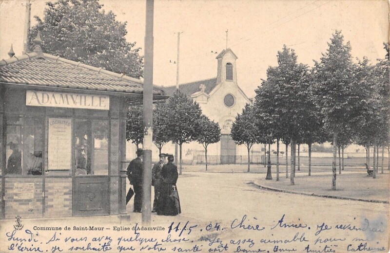 Carte postale ancienne Eglise D'Adamville - Commune De Saint Maur